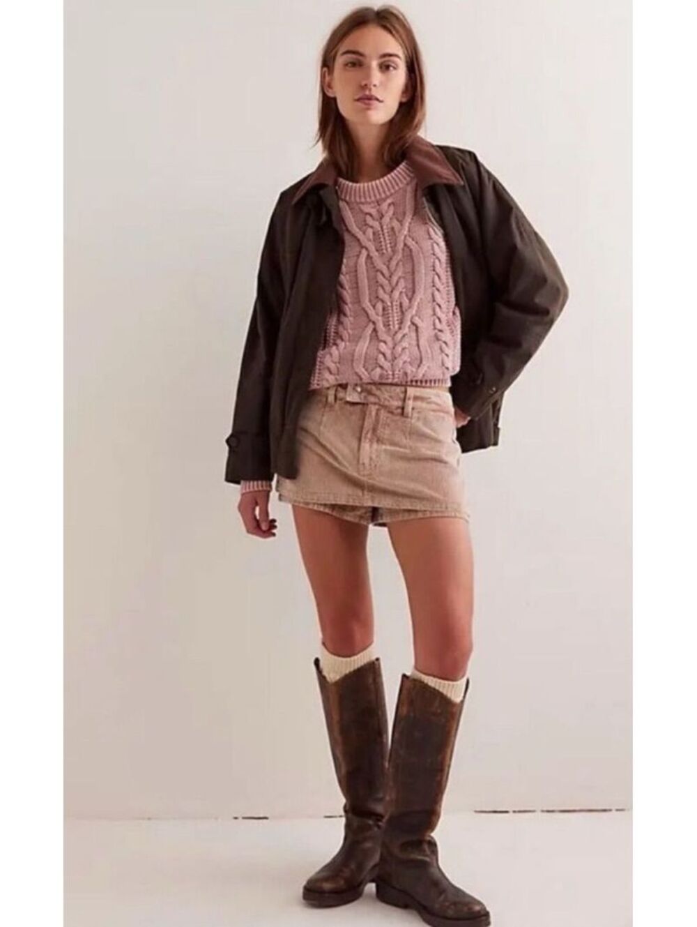 (SIZE 30) NWT FREE PEOPLE WE THE FREE GALAVANTING LOW RISE MINI CORDUROY SKORT